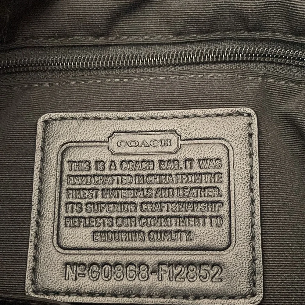 Coach F12852 Black Metallic Canvas  & Leather Jacquard Studded messenger bag - Picture 12 of 13